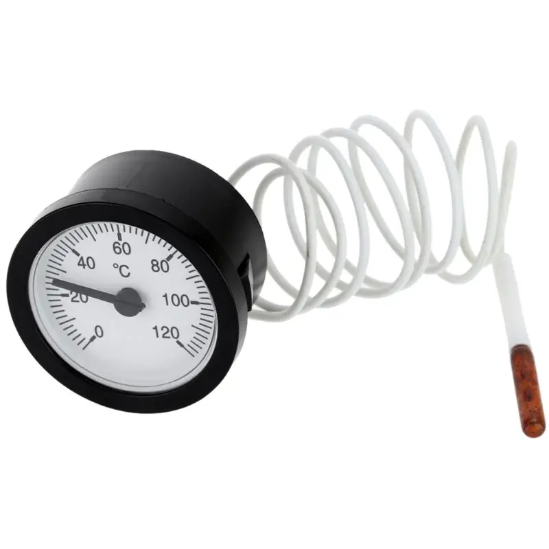 

Professional Dial Thermometer Capillary Temperature Gauge 0-120℃ water & oil with 1m Sensor