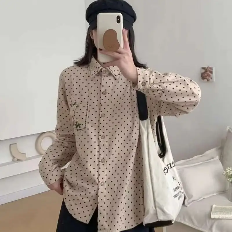 Mori kei зимние рубашки и блузки с длинными рукавами в японском стиле для женщин