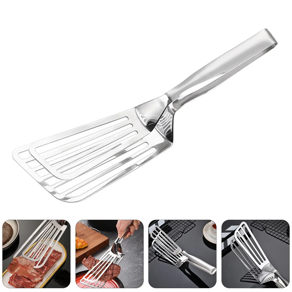 

Tongs Spatula Steakfish Kitchen Tong Turner Slotted Clip Stainless Steel Cooking Clamp Grill Metal Clips Frying Pizzabarbecue