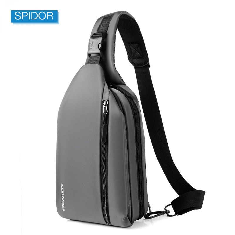 SPIDOR ultra thin anti theft chest bag small cross body bags mobile phone bag mini messenger bag men shoulder sport bag pack