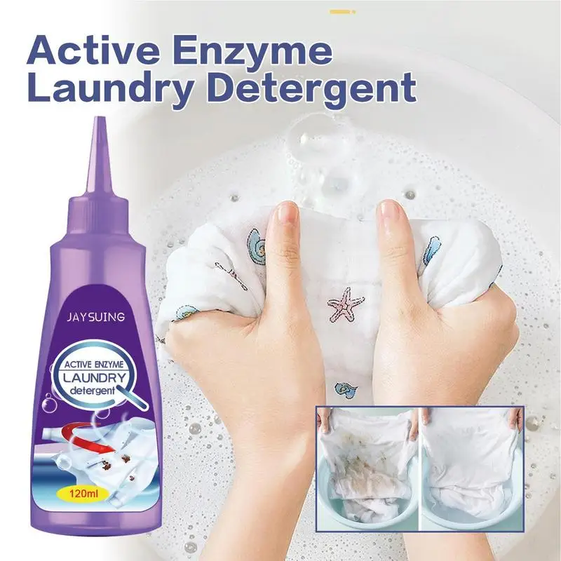 

120ml Active Enzymes Liquid Laundry Detergent Active Enzyme Cleaning Agent Removal Stain And Oil Clothes Cleaning Supplies