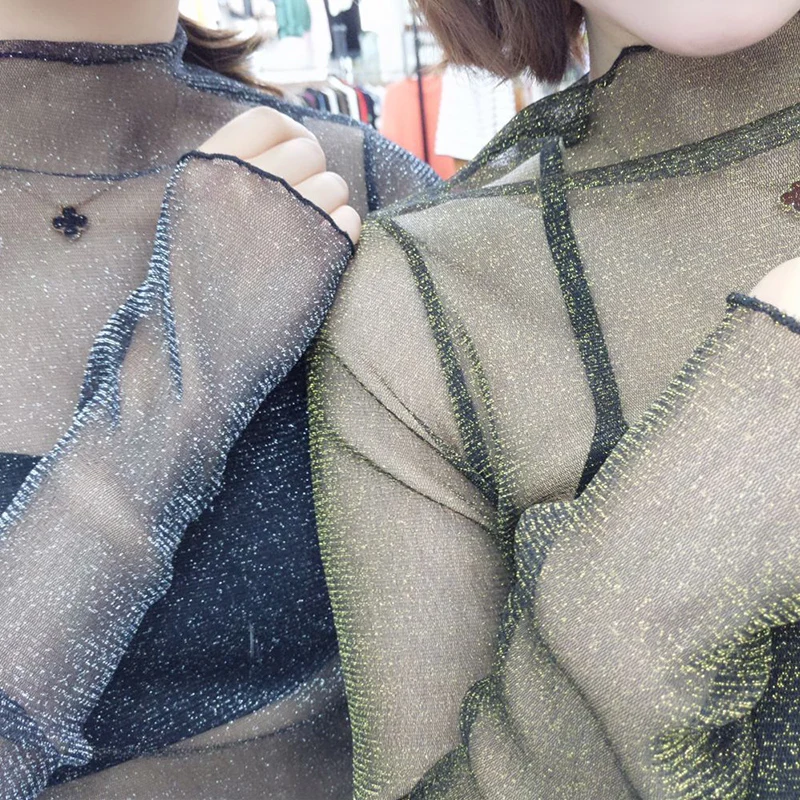 Новинка прозрачная рубашка Jacobs с рукавами женские весенние кружевные сетчатые