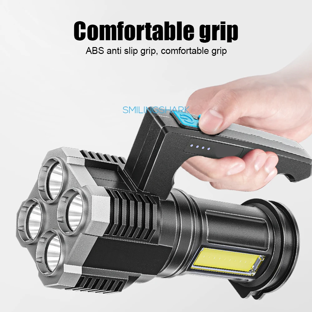 

Portable Handheld LED COB Spotlight USB Rechargeable Life Waterproof for Hiking Hunting Night Fishing Outdoor Camping Spotlight