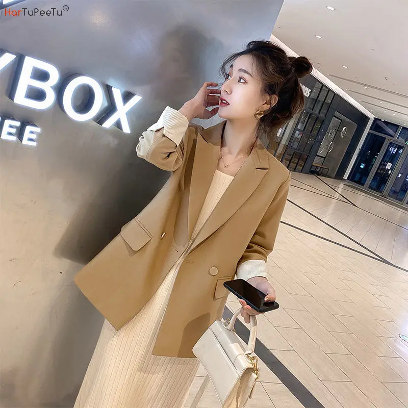 

Office Ladies Tailored Coat for Women Blazer Jacket 2023 New Long Sleeve Casual Outerwear Stylish Tops Feminino Chic Suit Jacket