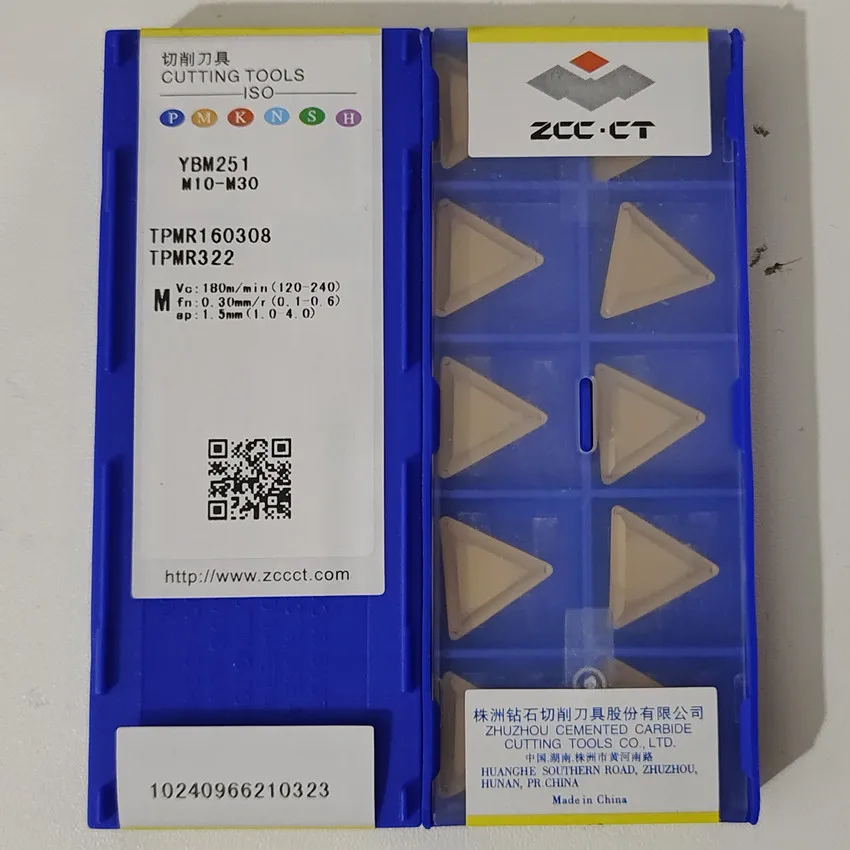 ZCC.CT TPMR 160308 YBC251/TPMR YBC252/TPMR YBM251/TPMR YBM351 ТВЕРДОСПЛАВНЫЕ ВСТАВКИ TPMR322 с ЧПУ 10 шт./кор.