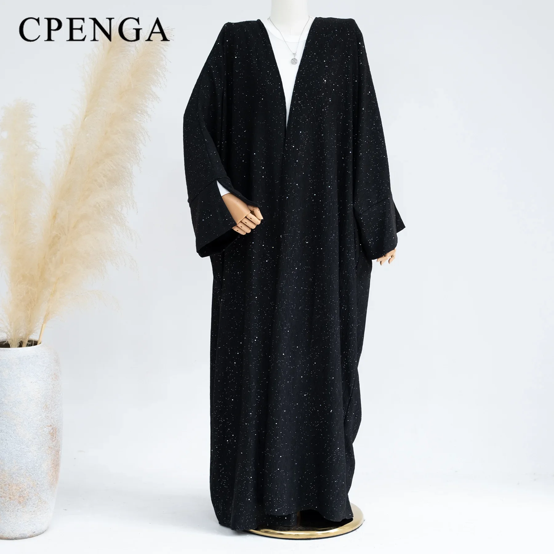 Осень 2024 Дубай Музиilim женское открытое платье Абая роскошное Рамадан Ид Аравия