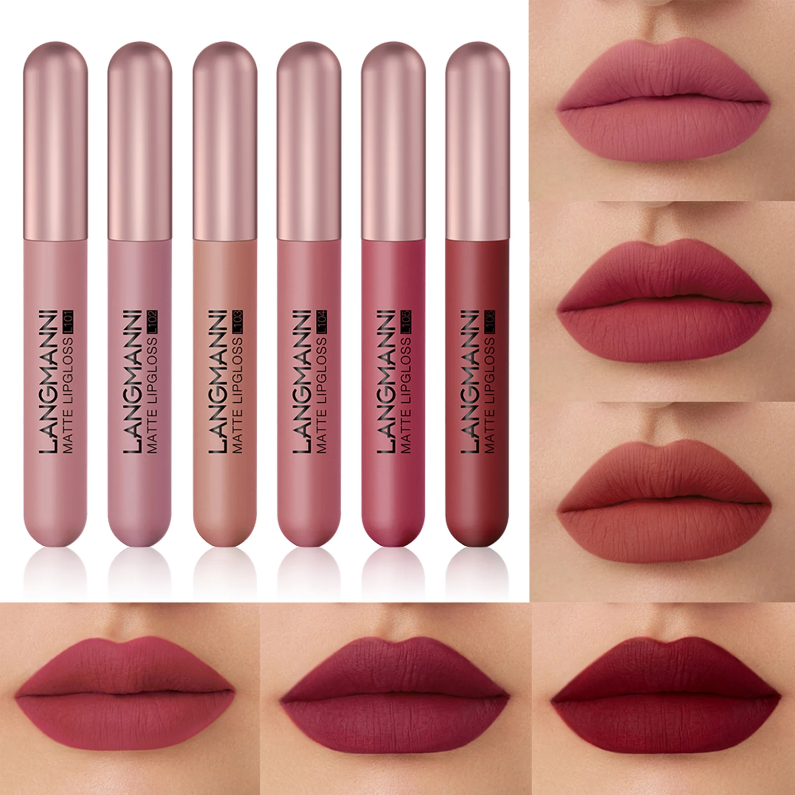 

Блеск для губ, макияж, матовая косметика для губ, стойкая водостойкая бархатная жидкая помада, водостойкие сексуальные модные инструменты д...