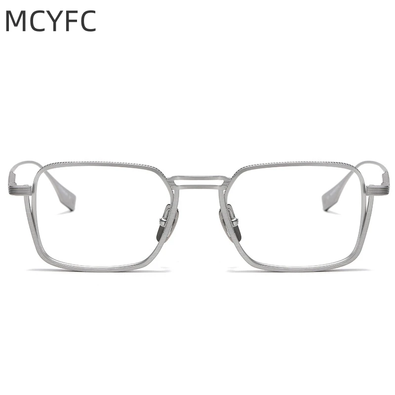 

MCYFC Hand-Made Titanium Eye Glasses Frames for Men Vintage Square Full Rime Glasses Frame Myopia Optical Prescription Eyewear