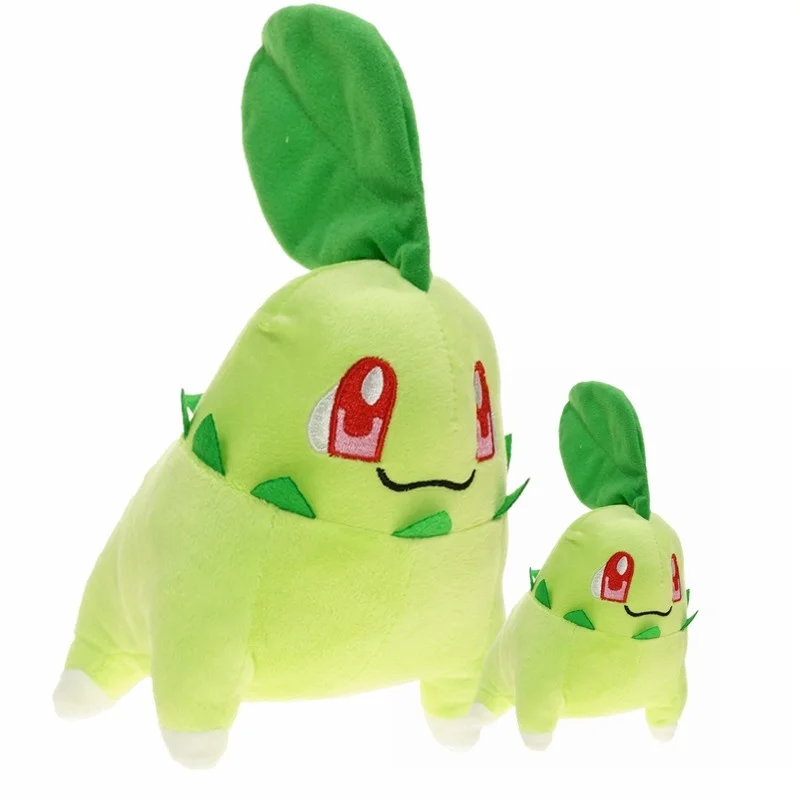

Игрушка плюшевая в виде персонажа мультфильма Покемон, монстр, растение, лист, защита, чикорита