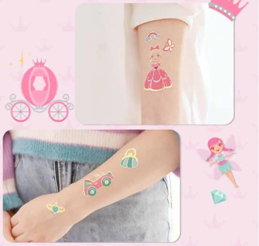 Детские тату-наклейки фэнтезийные Мультяшные переводные наклейки с