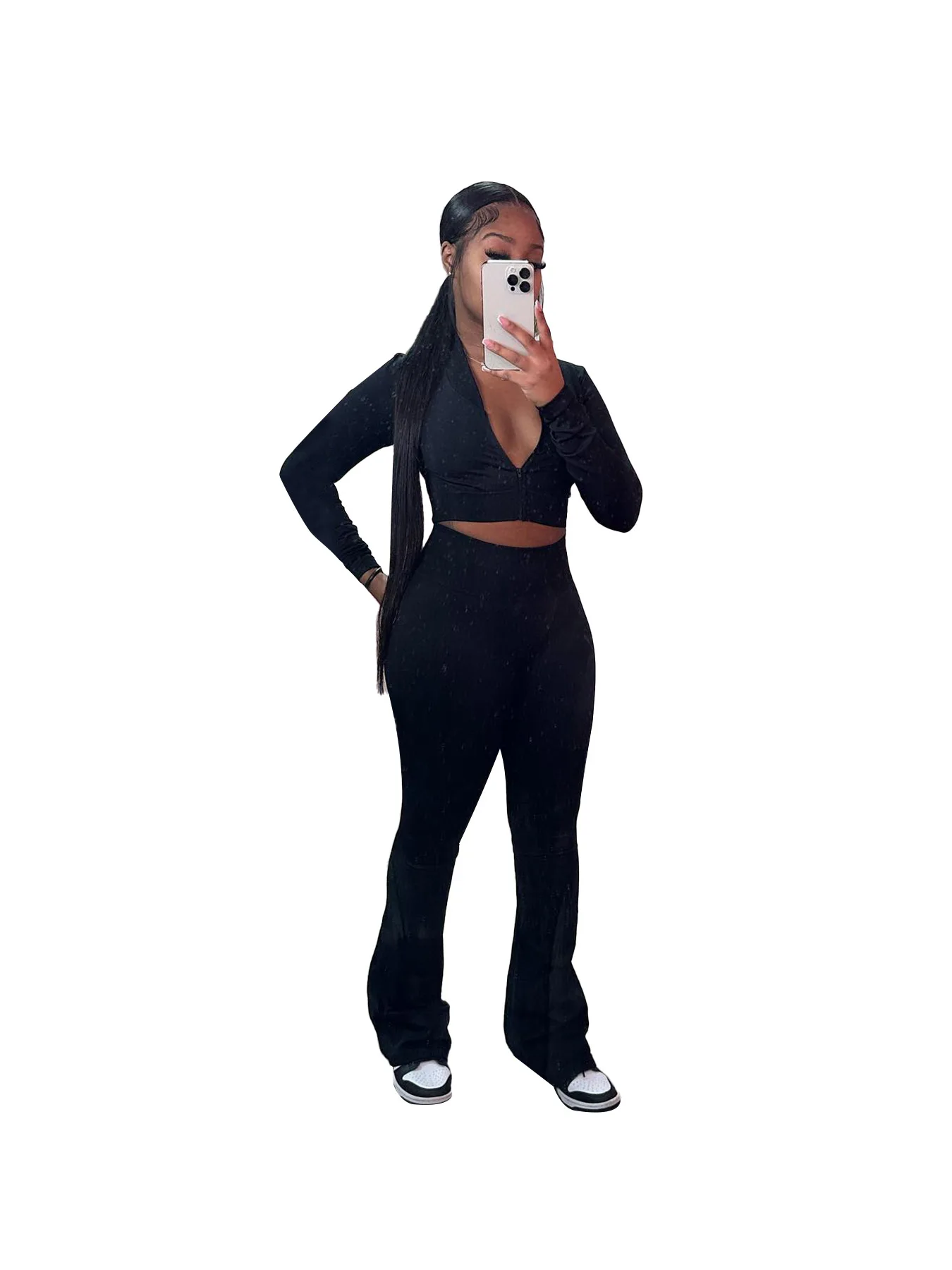 Весенне-летний женский базовый однотонный короткий топ с высокой талией