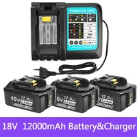 for makita 18v 12000mah rechargeable power tools battery with led li ion replacement lxt bl1860b bl1860 bl18503a charger