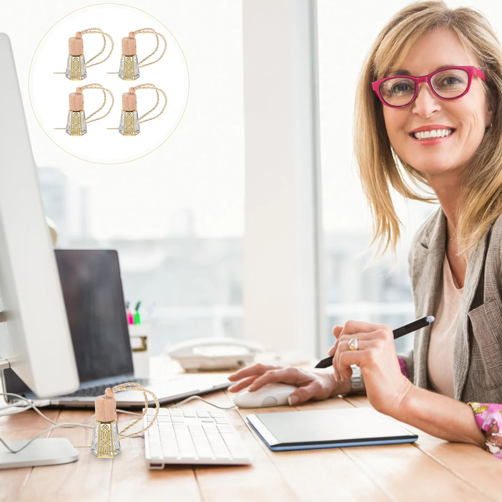 

Perfume Diffuser Car Bottle Air Freshener Aroma Refillable Essential Oil