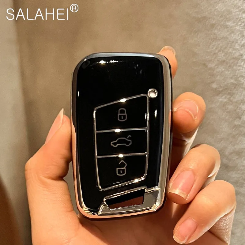

New Fashion TPU Car Key Case Cover For Volkswagen VW Magotan Passat B8 TIGUAN MK2 For SKODA Superb A7 Protector Auto Accessories