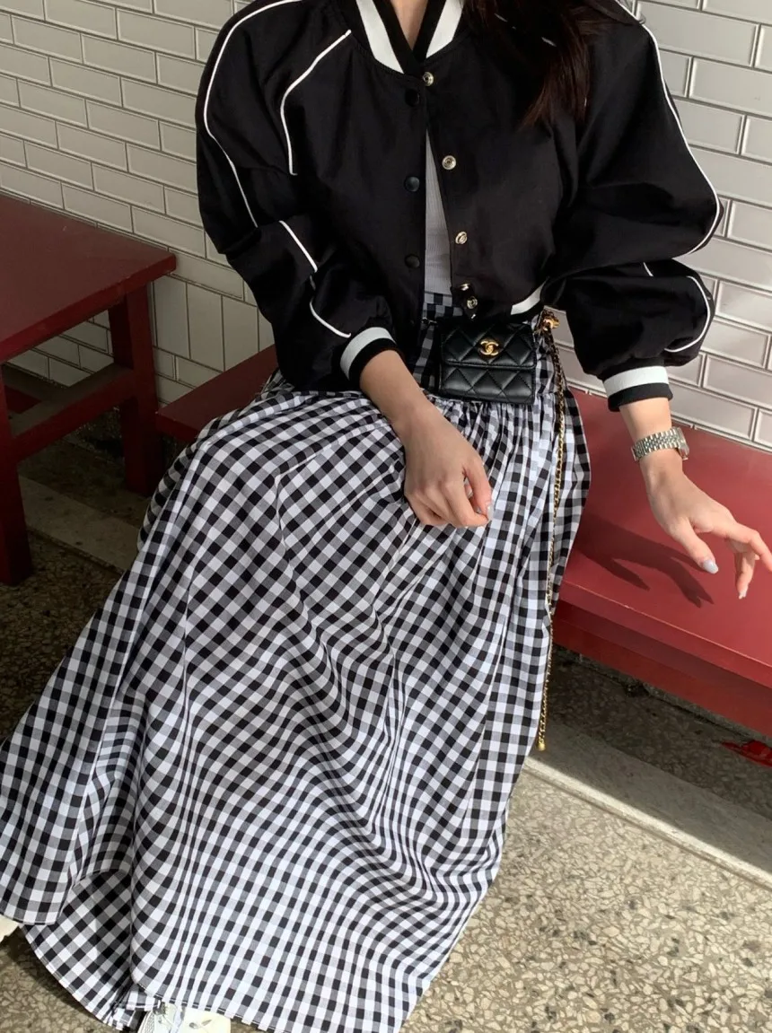 Юбка-трапеция ZHISILAO с завышенной талией женская элегантная длинная белая юбка