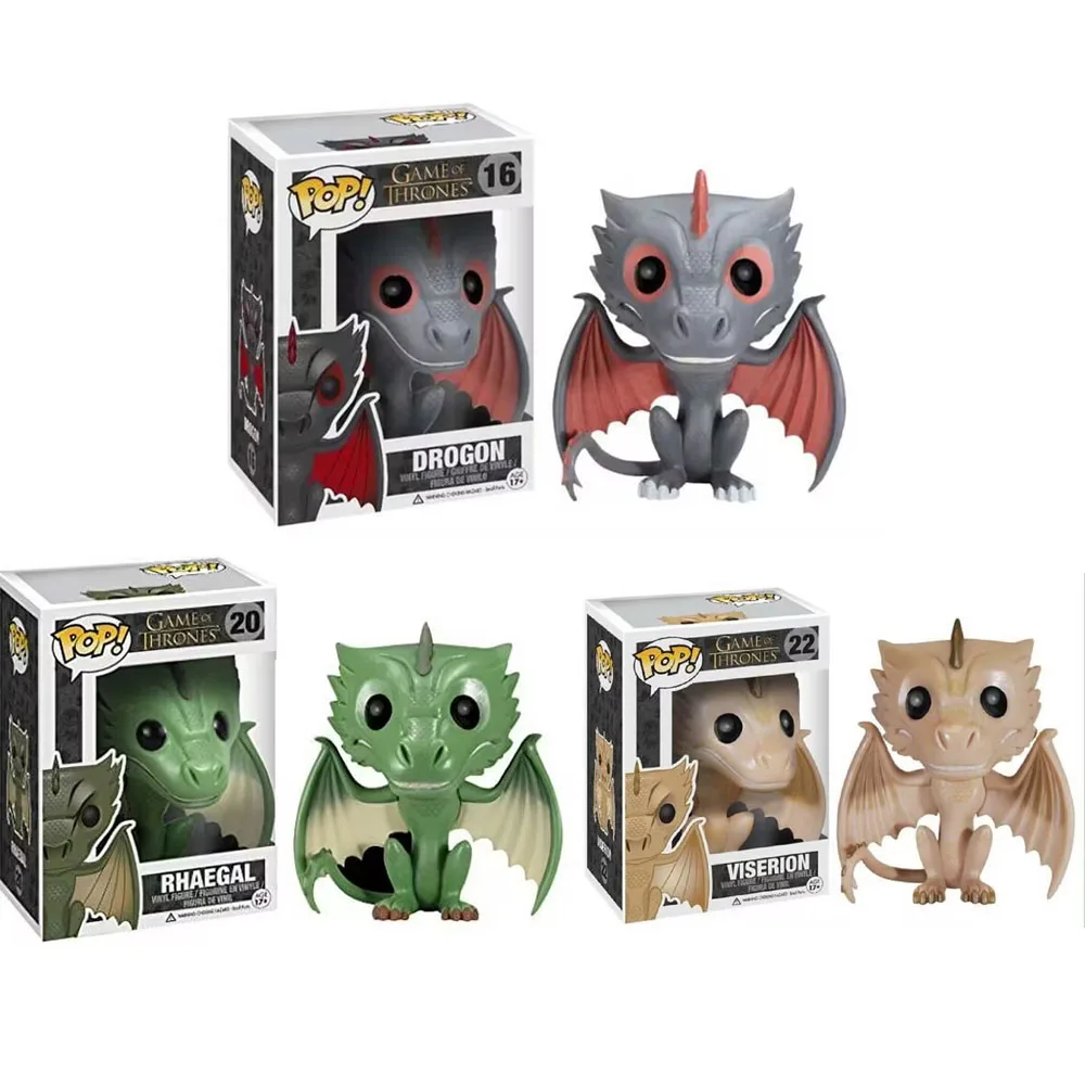 Поп-телевидение Funko Thrones Rhaegal #20 Dragon #16 Viserion #22 виниловые фигурки игрушки подарки