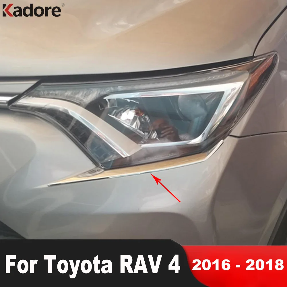 

Для Toyota RAV4 RAV 4 2016 2017 2018, автомобильные аксессуары, передняя фара, лампа для бровей, накладка на фару, полоски для литья век