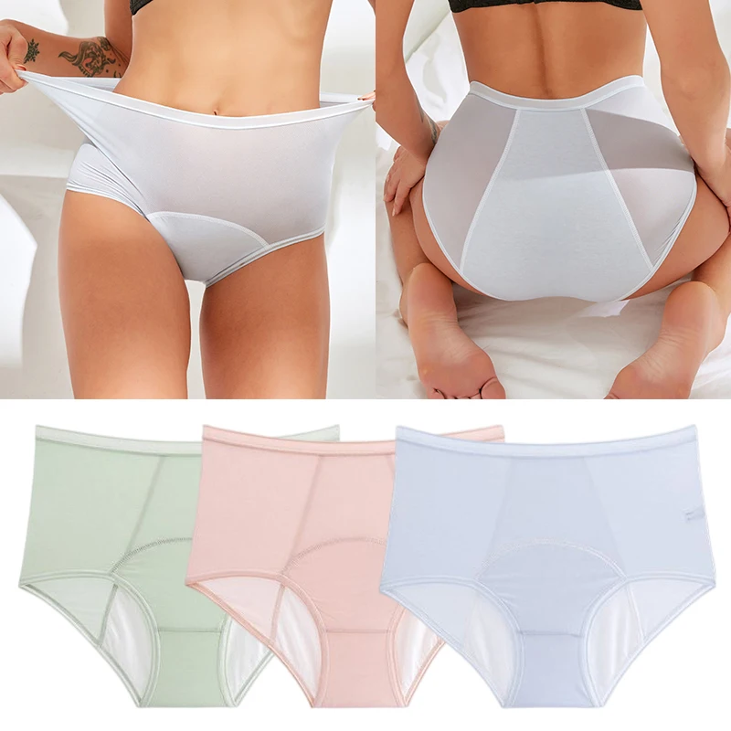 

Трусики женские тонкие физиологические, нижнее белье с завышенной талией, непротекаемые дышащие защитные брюки для менструаций в стиле тети