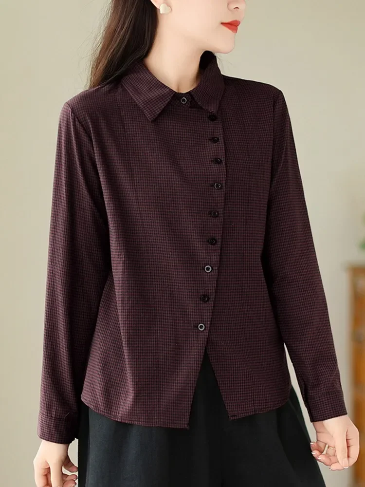 Женская Повседневная рубашка с длинным рукавом Новое поступление 2023 винтажный