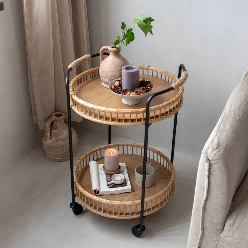

Design Modern Coffee Table Round Rattan Mobile Wheels Coffee Table Corner Cabinet Unique Neubles De Salon Home Furniture