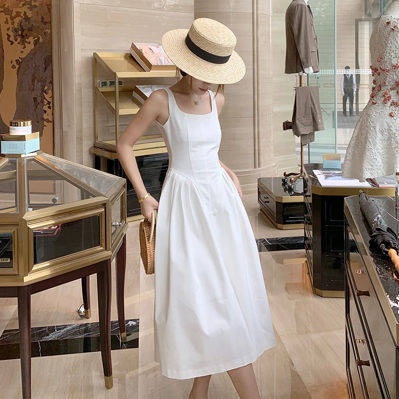 

Women Summer Fashion Casual Elegant Sleeveless White A Line Dress