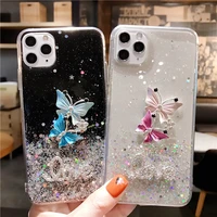 funda coque shining sequin butterfly love phone case for iphone 12 11 pro xs max mini xr x 7 8 6 plus se 2020 glitter star cover