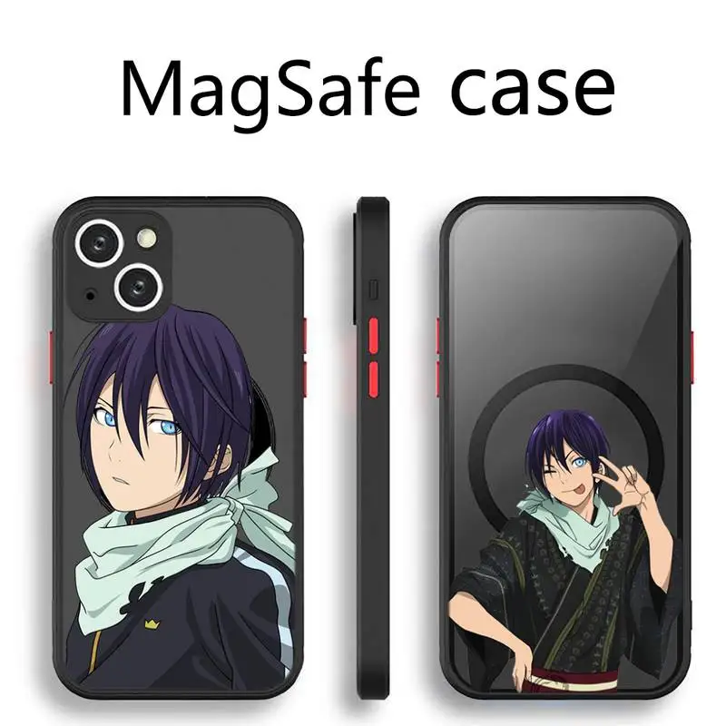 

Yato Noragami japan anime Phone Case Transparent Magsafe Magnetic Magnet For iPhone 13 12 11 Pro Max Mini Wireless Charging