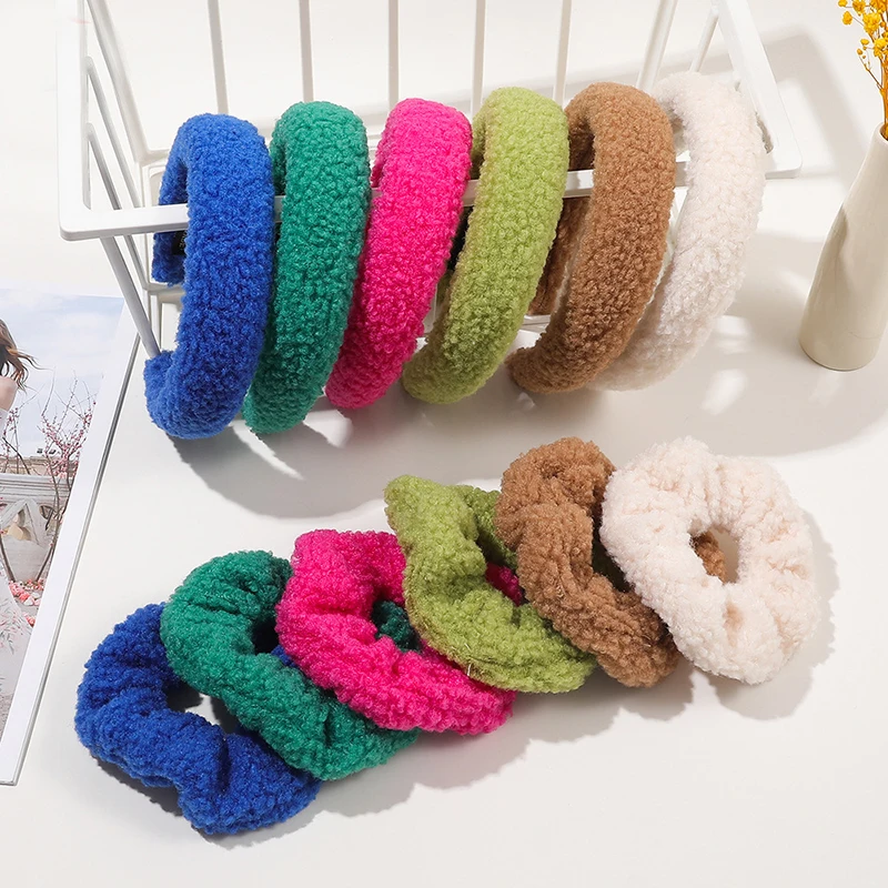 

Plush Wide-brimmed Hair Hoop Thick Lambswool Headband Hair Accessories Furry Elastic Hair Band Candy Color Fluffy Hair Scrunchie