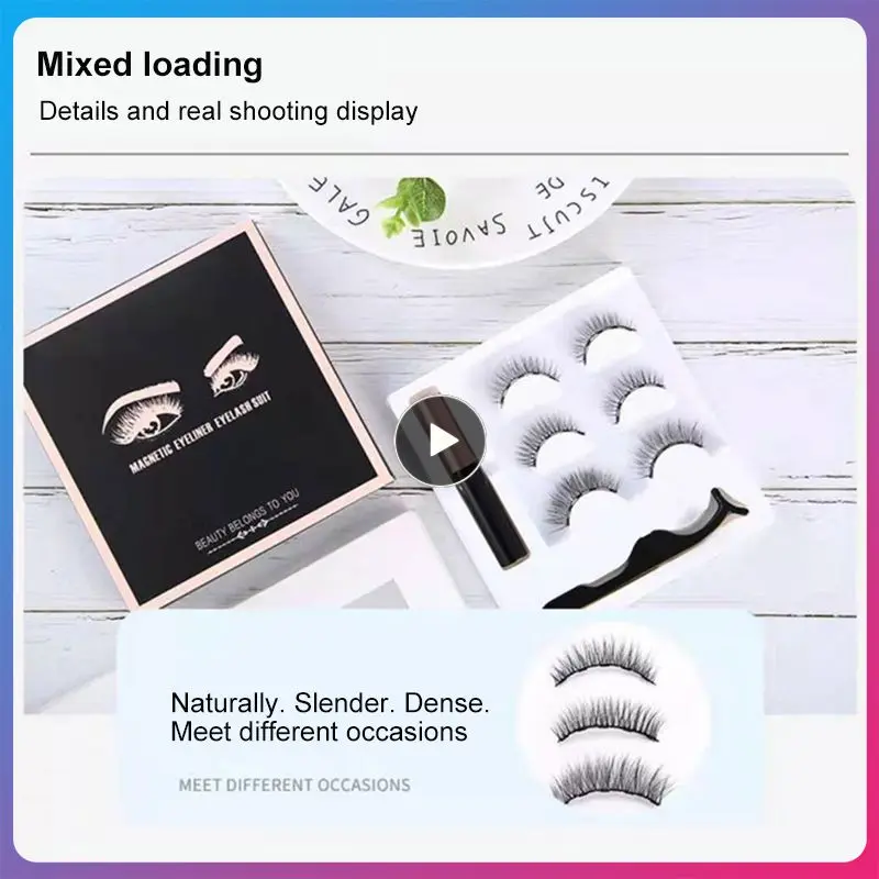 

ELECOOL Magnetic Eyelashes Set 3D Mink Lashes Magnet Eyeliner Handmade Natural False Lashes For Faux Lash Beauty Eyes Makeup