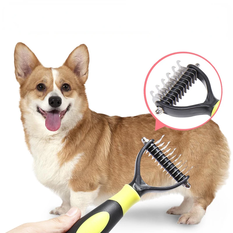 

Pet Hair Removal Brush Double Sided Dog Cleaning Tools Accessories Fur Trimming Cat Grooming Brush Comb For Puppy Animal Care