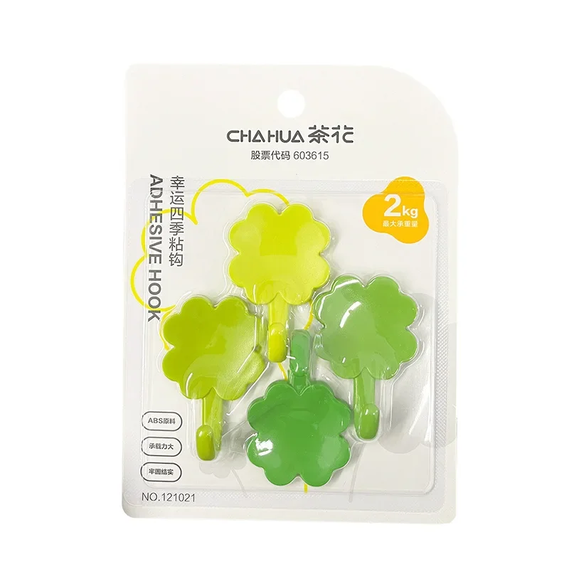 4 шт./компл. самоклеящийся крючок с четырьмя листами клевера легко