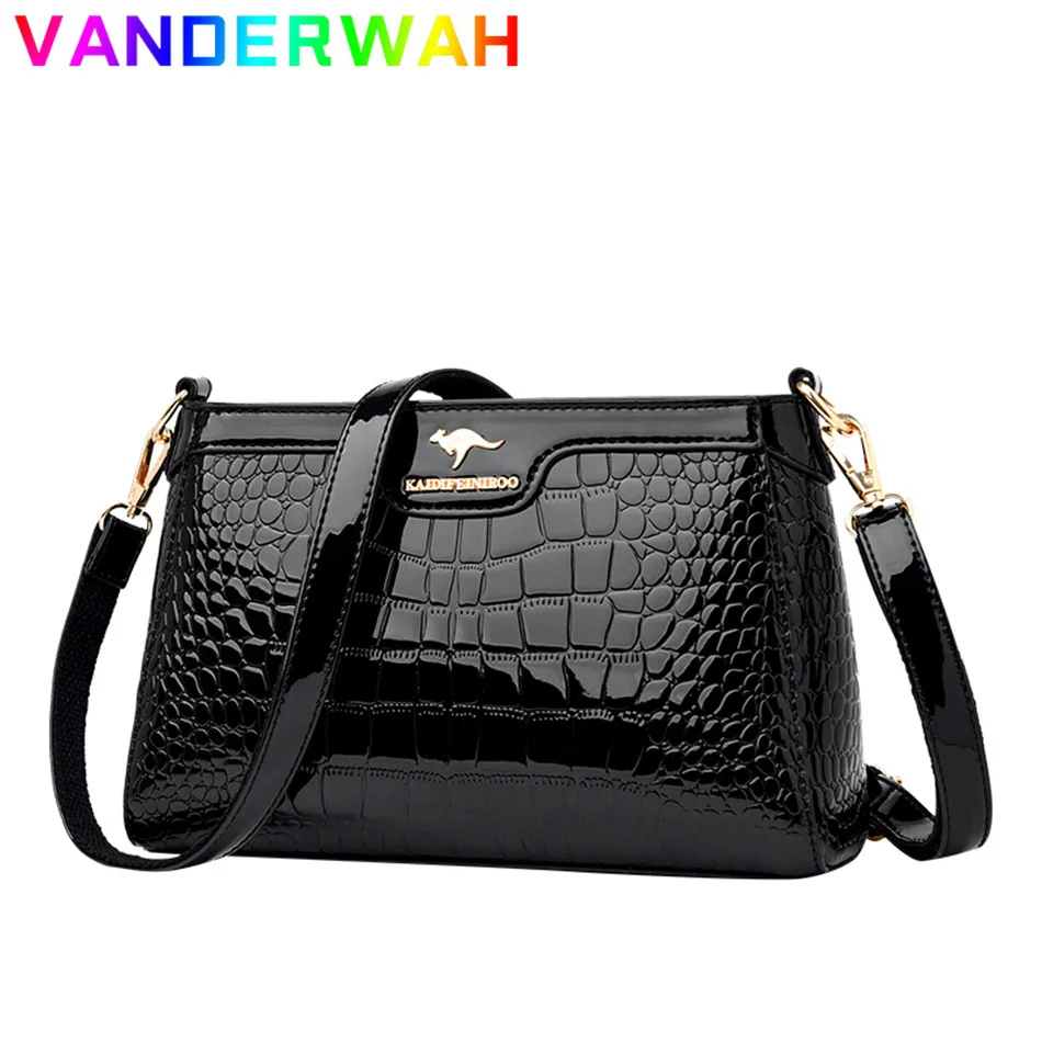 

Luxury Crocodile Patent Leather Shoulder Crossbody Bag for Women 2023 Designer Handbag and Purse Female Small Phone Sac A Main