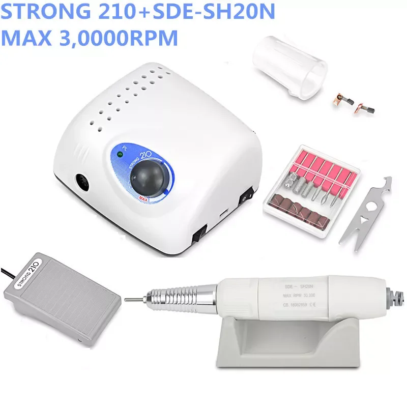 

65W Strong 210 BTmarathon SDE-SH20N Brushless Nail Drills Manicure Machine Pedicure Electric Strong 35000RPM File Bits