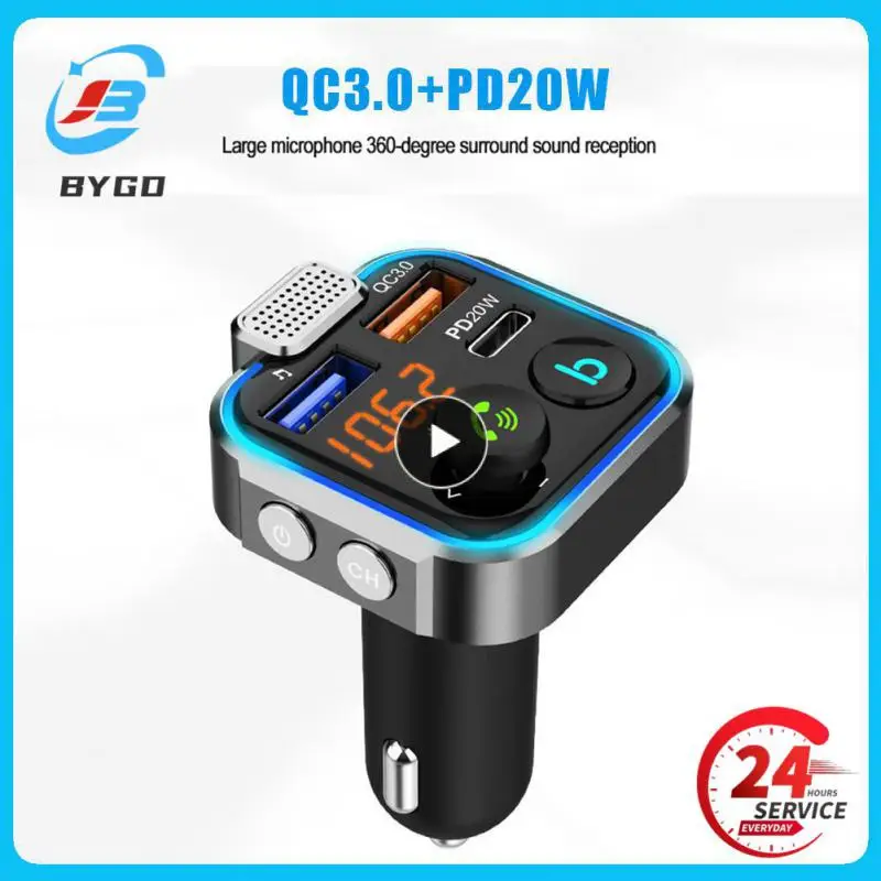 

Qc3.0 Fast Usb Charger Mp3 Player Durable Hands Free Car Adapter Car Accessories Bluetooth Fm Transmitter Pd 20w Support U Disk