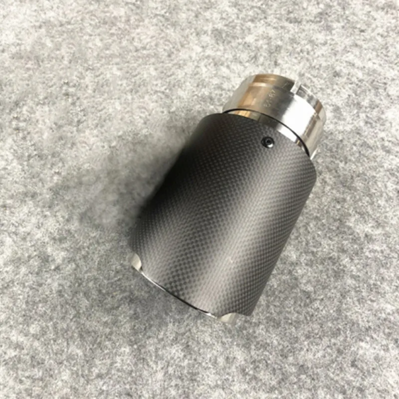 1 шт. Автомобильная выхлопная труба матовая углеволоконная Одиночная из