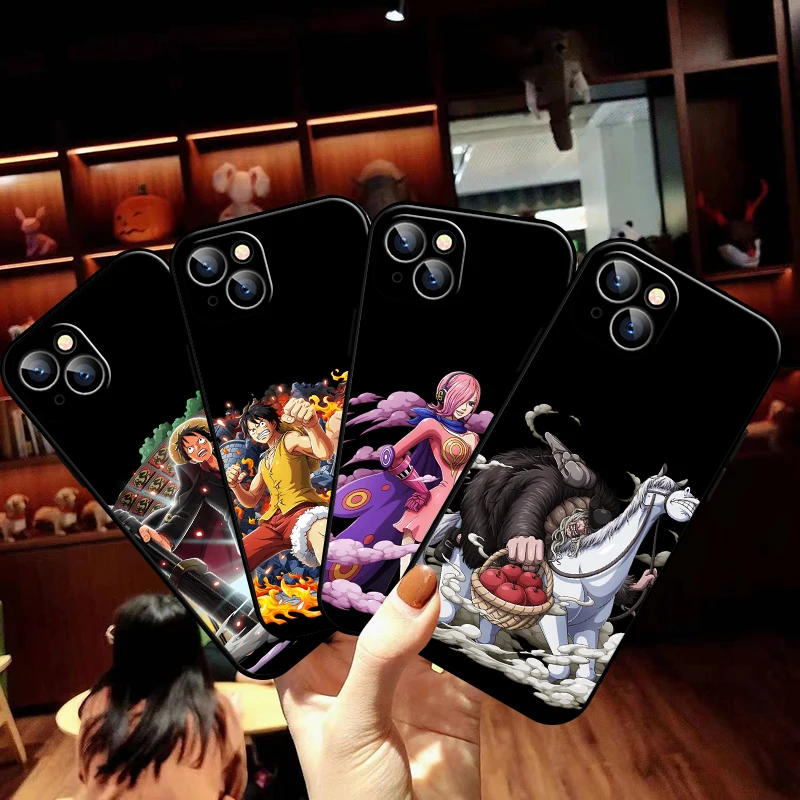 

ONE PIECE Anime Phone Case For Funda iPhone 11 12 13 Pro Max Mini X XR XS Max SE 2020 6 6s 7 8 Plus Black Coque Back Soft