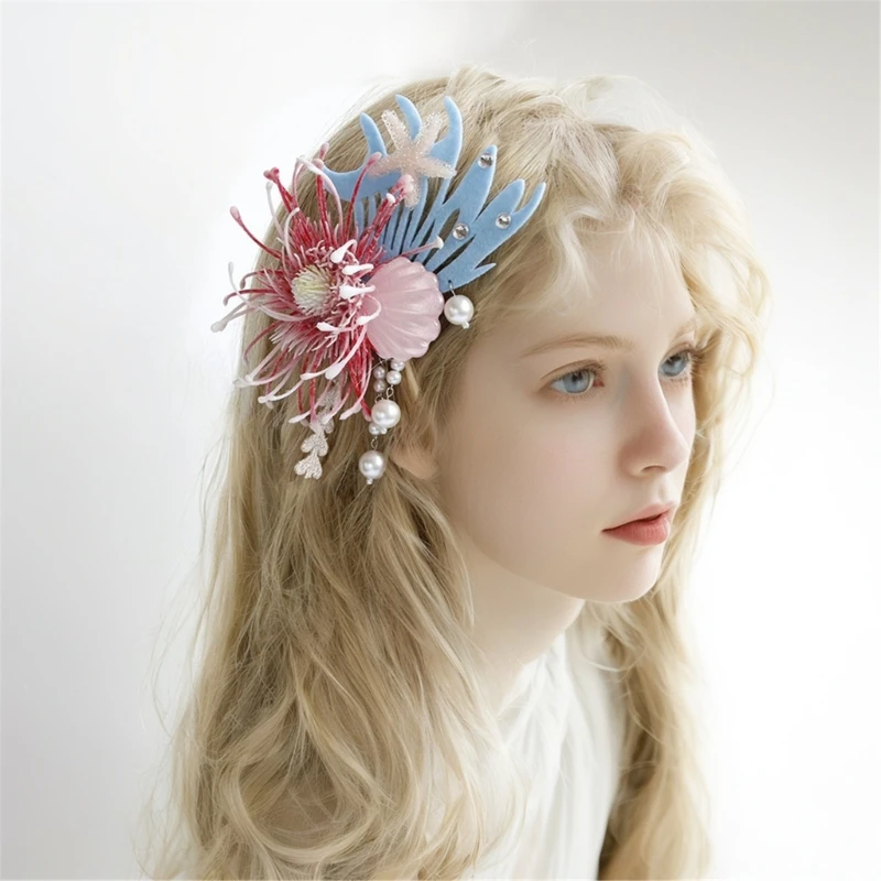 Женские заколки для волос в форме жемчуга детей выступления на сцене элегантная