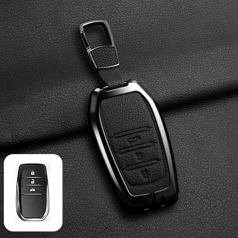 Фото Чехол-корпус для автомобильного ключа из сплава для Toyota C-HR, Prius, RAV 4, Camry, Corolla, Land Cruiser 200, Prado, Crown, TLK, Yaris Cross, Hilux №1