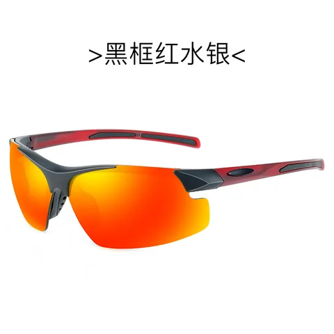 Мужские спортивные солнцезащитные очки зеркальные безрамные очки для вождения ослепляющие цветные уличные мотоциклетные очки для бега рыбалки путешествий