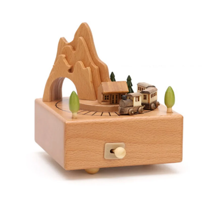

Rotating Alishan Train Spirited Away Title Clockwork Wooden Music Box