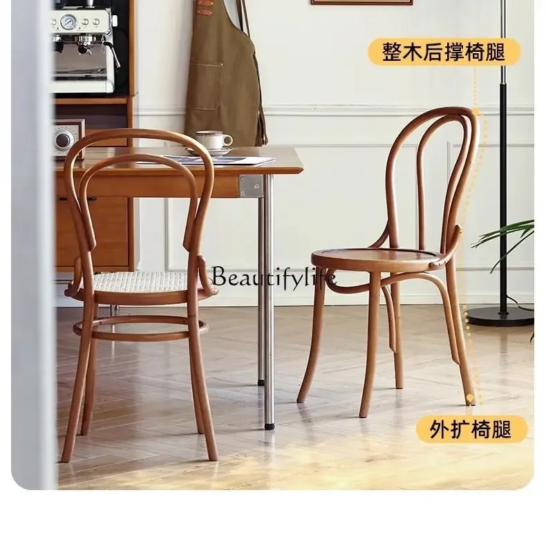 Скандинавский обеденный стул из цельного дерева домашний стол сонет со спинкой в