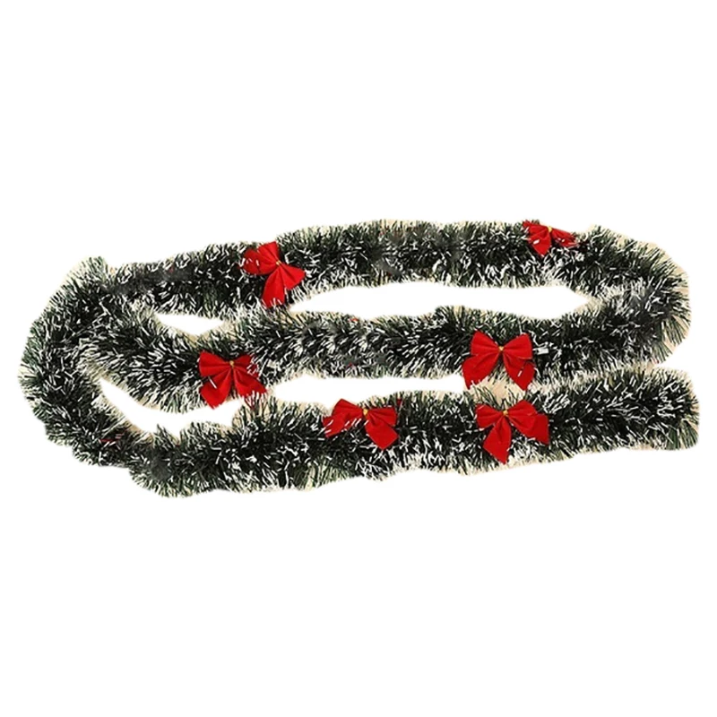 

2M Christmas Eve Decoration Bar Tops Ribbon Garland Christmas Tree Kitchen Ornaments Party Decoration Prop-Red