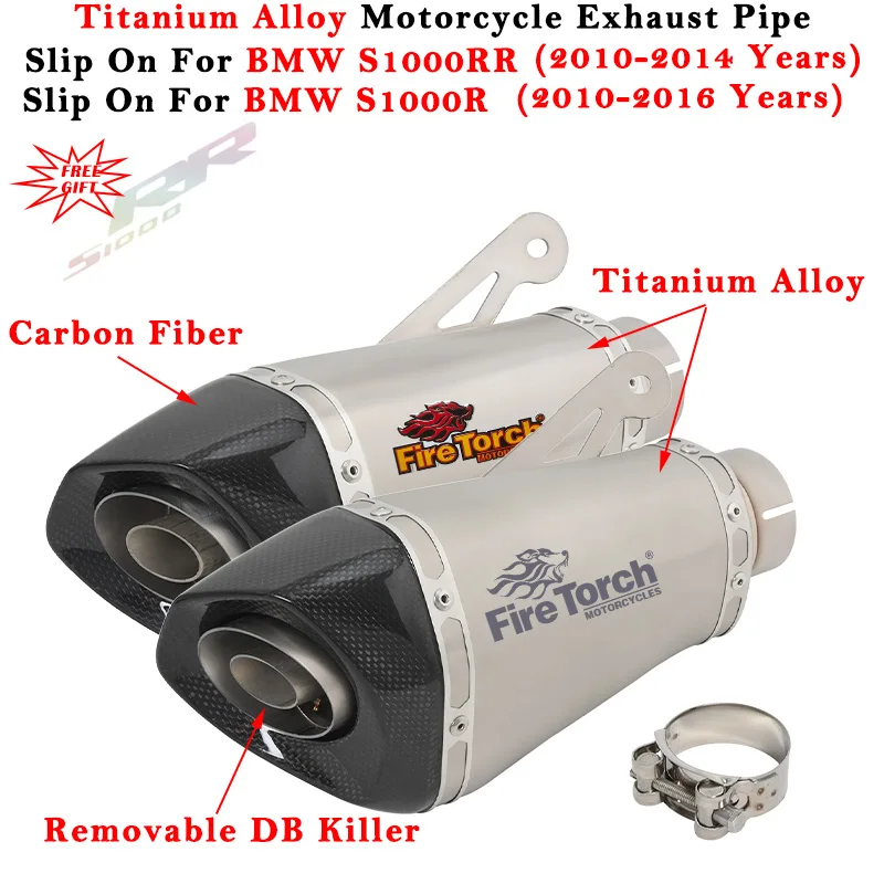 

Slip On For BMW S1000RR S1000R S1000 S 1000 R RR 2010 - 2016 Motorcycle Exhaust Escape System Modified Titanium Alloy Muffler