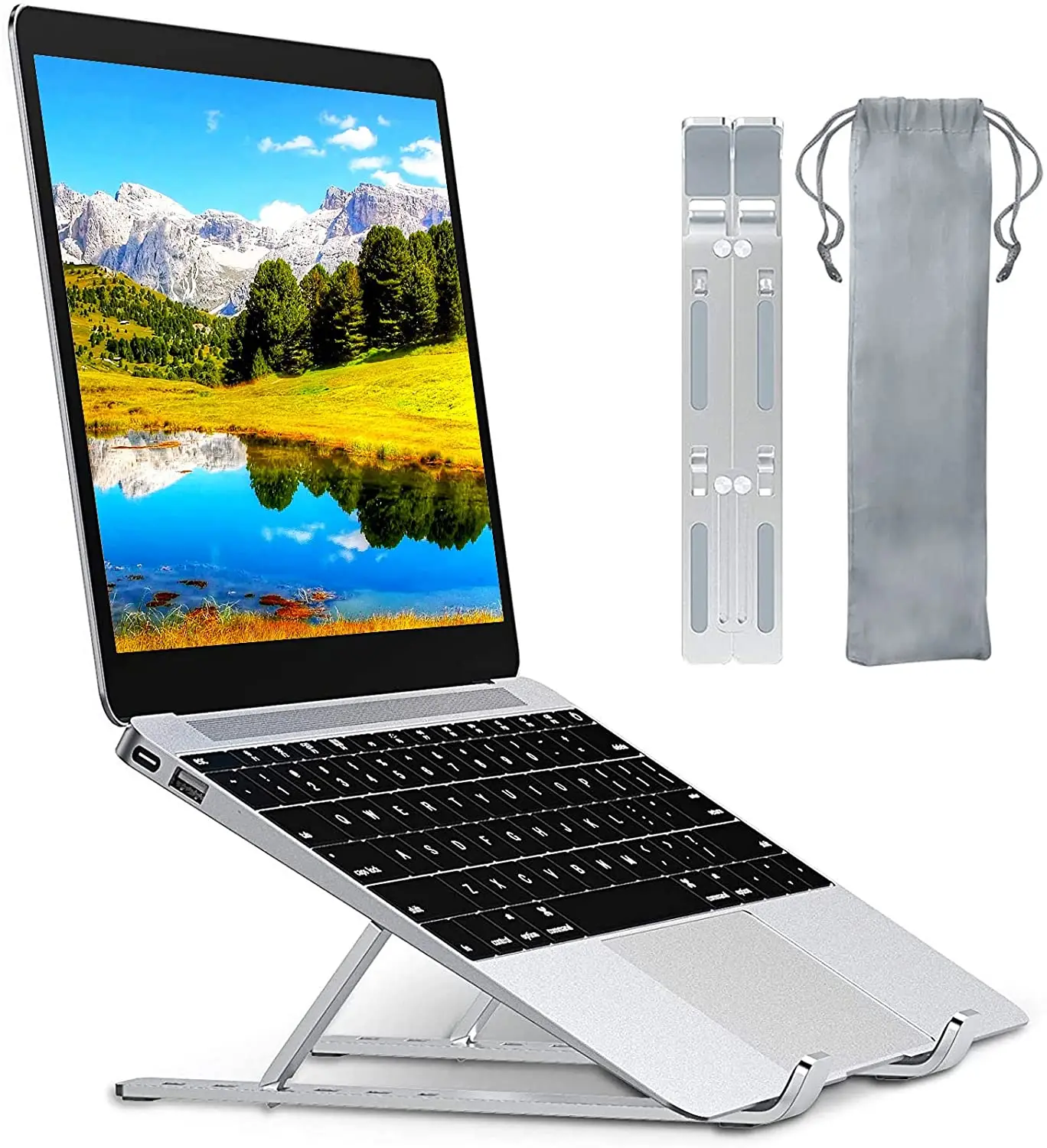 

Comsoon Laptop Stand, Adjustable Portable Laptop Holder for Desk, Cooling Aluminum Ventilated Notebook Riser Compatible with