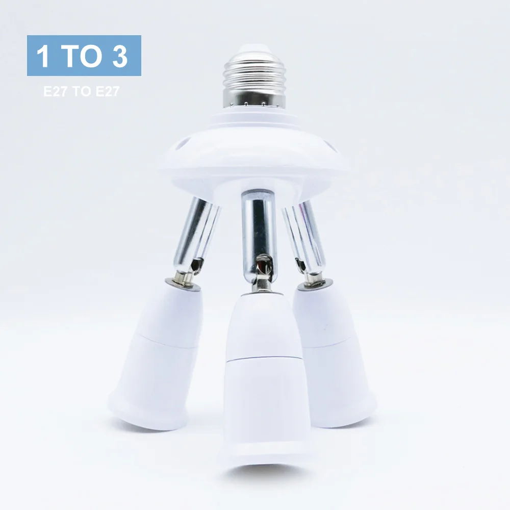 

E27 LED Base Bulb Base E27 Socket E27 To 3 Bulb Head Light Socket Adapter Splitter Converter Screw Induction Lamp Holder