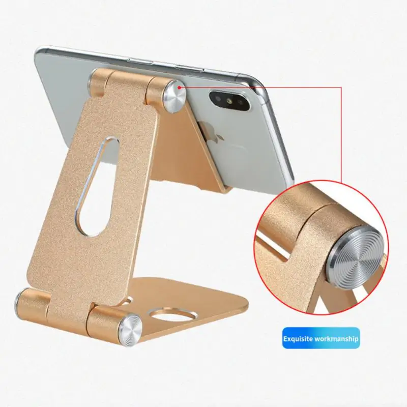 

Desktop Mobile Phone Holder Universal Thickened Silicone Pad Aluminum Alloy Desktop Phone Stand Folding Metal Bracket Portable