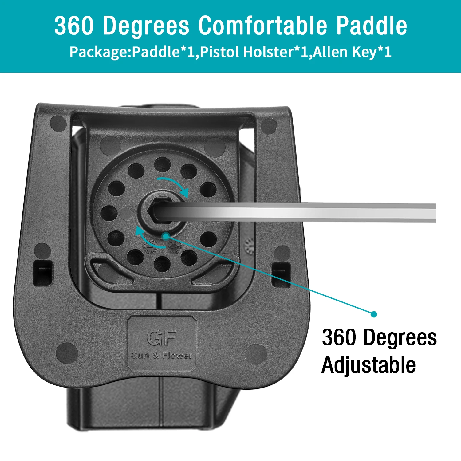 Кобура Springfield XD-S OWB Paddle Holster для пистолета 9/40 размером 3 дюйма (НЕ MOD .2) Регулируемая