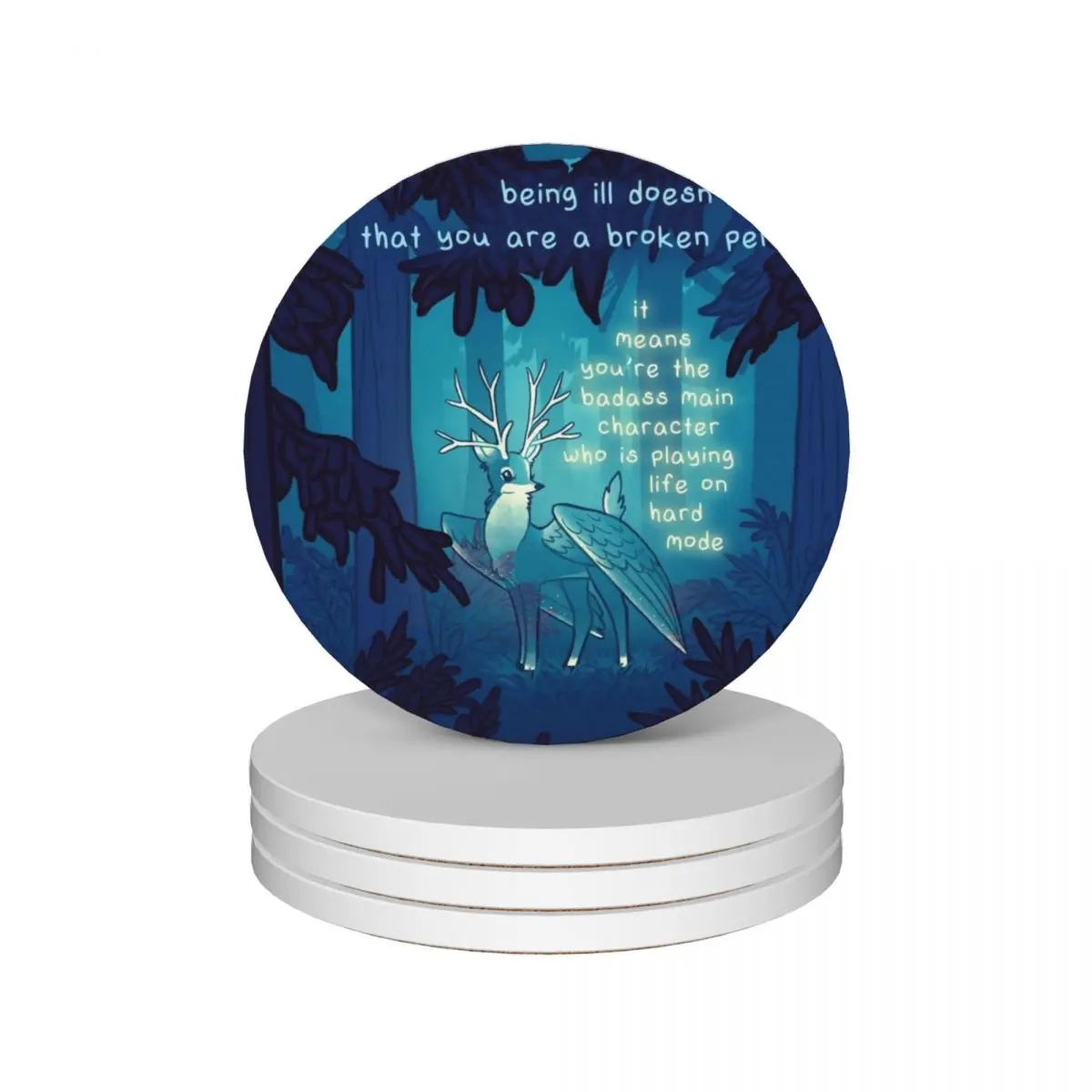 Ты главный герой призрачный лес перитон Крылатый олень керамические подставки