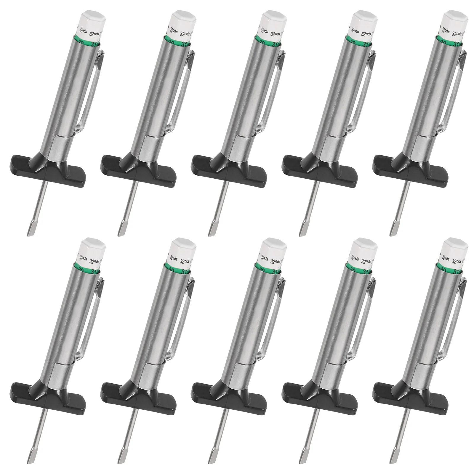 

10 Pcs Tools Car Tire Gauge Measuring Instrument Tread Depth Automotive Replacement Panel Gauges Plastic Pressure