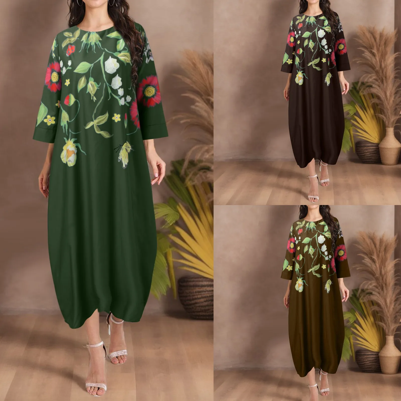 

Women's Summer Floral Printed Sleeveless Loose Maxi Dress Casual Long Dresses Women Mini Dress